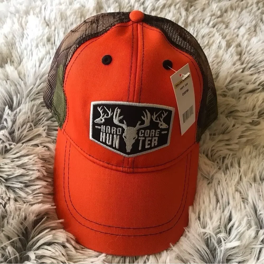 Baseball Cap Hardcore Hunter Orange Adjustable New W Tags